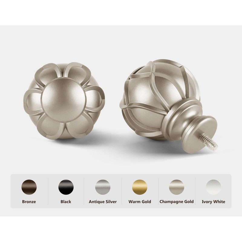KAMANINA 1 Inch Double Curtain Rods for Windows 72 to