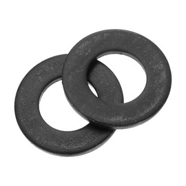 sourcing map 30Pcs M14 Flat Washer, Carbon steel 15mm ID x 28mm OD x 2.5mm Thick for Bolt Screw, Factories Repair, Kitchens, Shops, and Outdoor Construction, Black