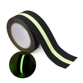 heyveen Heavy Duty Anti Slip Tape 2 Inch x 16.4 Ft with Glow in The Dark Strip - Durable Grip Tape for Stairs, Outdoor/Indoor Non Slip Stair Tread Waterproof Safety Tape (Black)