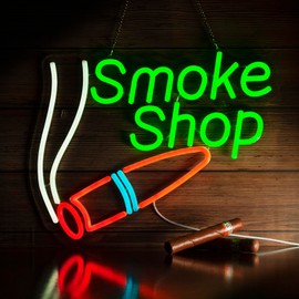 Smoke Shop Neon Signs, LED Neon light, Dimmable USB Powered, for Commercial Smoke Shop Bar Man Cave Pub Recreation Room Garage