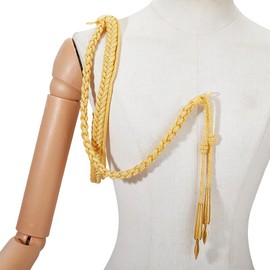MAYJOYDIY Goldene Schulterklappen Aiguillette Mit Messingspitzen Traditionelles Geflochtenes Schulterkordel Abzeichen Für Armee Bühnenauftritte Kleidungsdekoration Schultergurt Uniform Accessoire