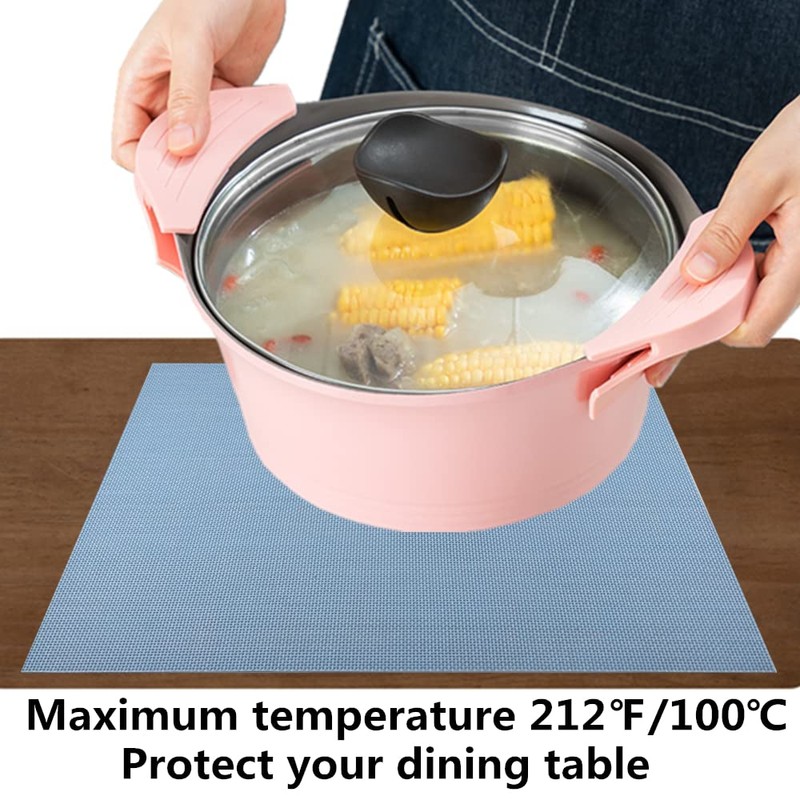 WAZAIGUR Placemats,Easy to Clean Crisscross Woven Vinyl Place Mats Durable