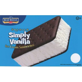 Blue Bunny Lot of 2 Simply Vanilla Sandwich (Blue Bunny) Ice Cream Truck Sticker 8"x 5"
