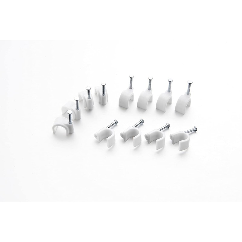 BG Electrical Round Cable Clips, Pack of 50, White, 7