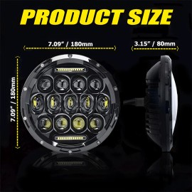 Unbranded For 2007-2018 Jeep Wrangler JK 7'' inch LED Headlights Lights Fog Turn Combo