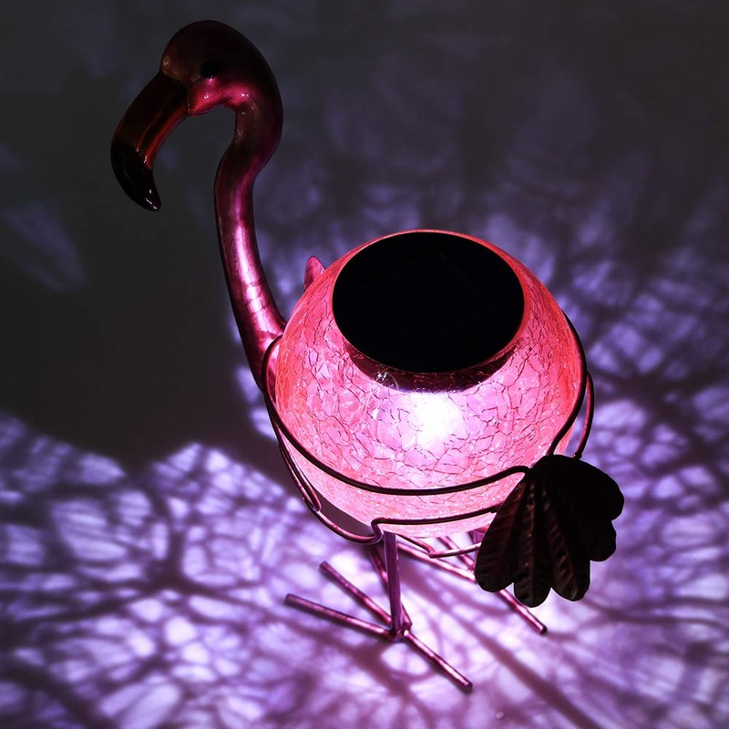 Solar Lantern Outdoor Decorative Waterproof LED Solar Lights Flamingo Tabletop