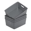 Kekow Paquete de 4 cesta de almacenamiento de plástico gris,