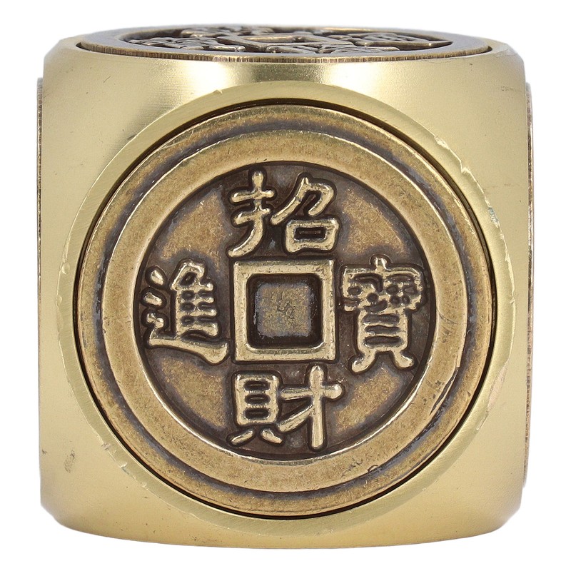 Metal Figertip Rotating Cube Embossed 6 Sided Anti Anxiety Stress