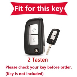 KUNIO Flip Key Case Suitable for Nissan Qashqai J11 Juke X-Trail T32 Micra Pulsar C13 Protective Case Metal Housing Key Cover Key Case Key Case Key Case Key Case Key Case 2 Buttons A Black