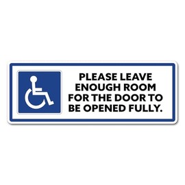 2 x 15cm Please Leave Door Room Access Vinyl Stickers - Wheelchair Disability Disabled Blue Mobility Badge Car Boot Hidden Awareness #82428