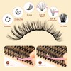 QUEWEL Cluster-Lashes Kit, 40D Individual-Eyelashes with Waterproof Lash Bond &