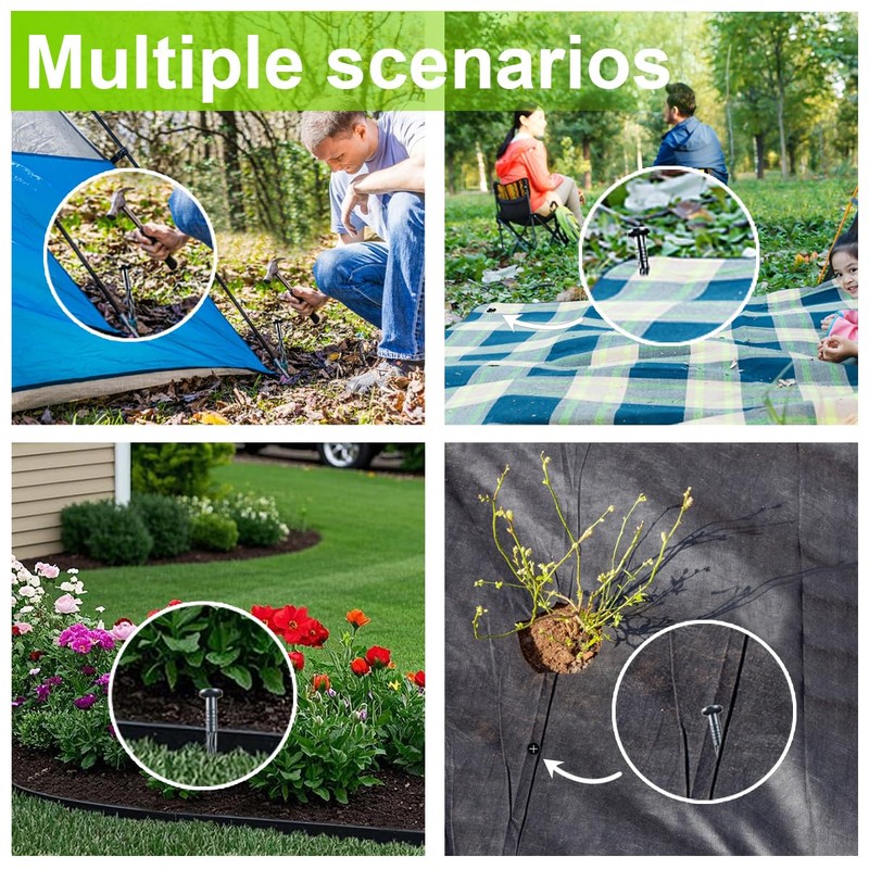 30 Pcs Plastic Spikes 8 Inch Landscape Edging Anchoring Garden