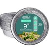 FUNSTITUTION Round Disposable Aluminum Pie Pans (30 Pack) - 9