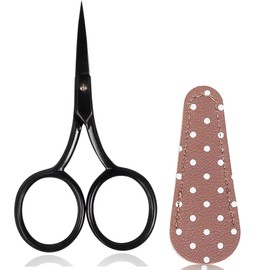 BIHRTC 3.6inch Craft Scissors Crochet Scissors Stainless Steel Sharp Pointed Scissors with Leather Scissors Cover Threading Scissors for Needlework Artwork Sewing Handicraft DIY Too