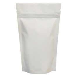 RIGHTPAK White Matt Stand Up Pouches 25 Pieces 8cm x 13cm, Resealable Ziplock Seal Bags, Tear Notch Smell Proof for Food Packaging