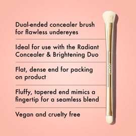 ICONIC LONDON Concealer Duo Brush | Two Sided Makeup Brush, Buff and Blend, Perfect for Liquid and Cream Products, Cruelty Free