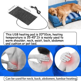 5V USB Heating Pad 6"x3" Clothing Electric Heating Pad,35-45 Degrees Heating Portable Heating Pad Support USB Charging, Warmer Heater For Neck, Back, Abdomen, Lumbar Heating