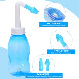 Nasal Shower Set Nose Rinse Bottle Nose Rinse Can for Nose Cleaning and Nasal Rinse Neti Pot Nose Shower Adults Children 300 ml
