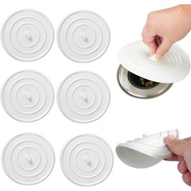 6 Piezas Tapones De Silicona para Desagüe De Piso - Tapón de Silicona con Ventosa,Tapones De Drenaje De Gel De Sílice, Filtro, Protectores de Drenaje para el Hogar（Blanco） (11 * 11cm)
