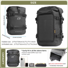 Rhinowalk Motorcycle Crash Bar Bag Waterproof 6L Motorcycle Frame Bag Saddle Bag Side Bag with Shoulder Strap