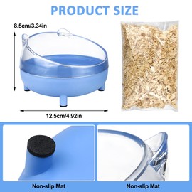 Hamster Sand Bath Container with 30g Natural Wood Shavings Small Pet Toilet Box Bathroom Washroom Small Animal Sand Bathtub Plastic Bath Basin Toy for Hamster Gerbil Rat Cage Accessory