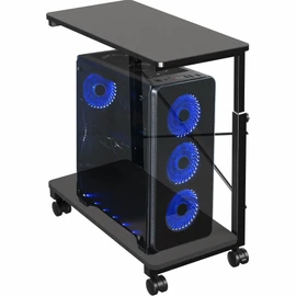VIVO Large Mobile Adjustable PC Cart, Premium CPU Computer Tower Storage, Rolling Floor Stand, Locking Caster Wheels, Black, CART-PC03P
