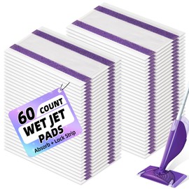 60 Count Mopping Pad for Wet Jet Mop Disposable Wetjet Pads Refills Replacement for Swiffer Wet Pads Refill Compatible with Swiffer Wet Jet Pads Thickness & Absorbent for Household Multi-Surface