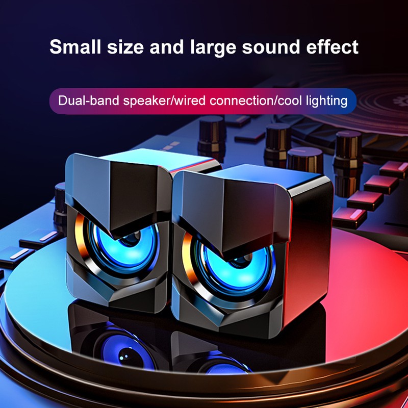 V-158 Mini Desktop Computer Speaker Super Bass Subwoofer 3.5mm Wired