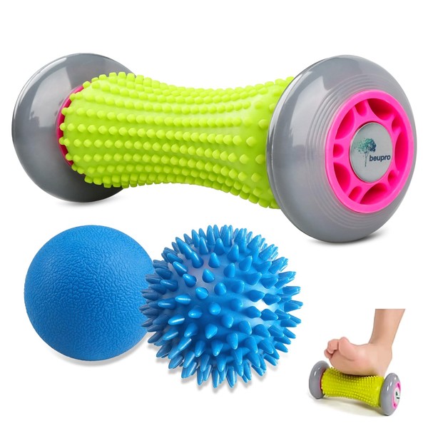 Plantar Fasciitis Massager, beupro Foot Roller & Lacrosse Ball &