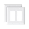 TREEWELL 2-Pack Double Decorator Outlet Cover Plate, White Decorative Switch