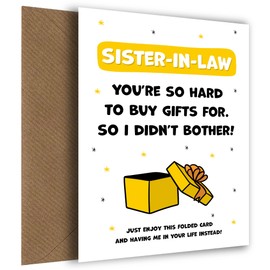 Happy Birthday Sister-in-Law Card for Women - You're Hard to Buy For! Cute, Humorous Keepsake that is Sister-in-Law Birthday Cards for Women