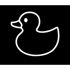 Decal Stickers of Rubber Duck Ducky Bath Toy 1 (White) (Set of 2) Luxury Weatherproof Vinyl Decal Stickers for Laptop Desktop Smartphone Car Dirt Bike Wall Room Mason Jar Bathtub - ANDstic893836WH