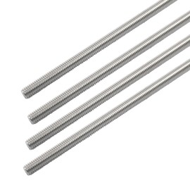 Cjueiom 4 Pcs M6 x 150mm Fully Threaded Rod, 304 Stainless Steel Right Hand Threads Rods, Fully Threaded Studs for Anchor Bolts, Clamps, Hangers and U-Bolts