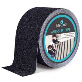 Lifegrip Anti Slip Tape, 3 Inch x 25 Foot Non-Slip Traction Grip Tape for Stairs, Waterproof Stair Treads Grip Non Slip, Non Skid Tape for Steps, Outdoor Black Grip Tape (3" X 25')
