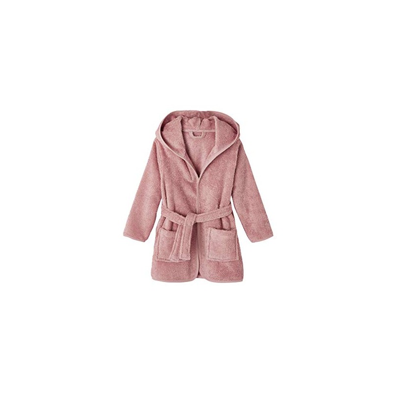 Vertbaudet Children's Bathrobe with Hood, antique pink