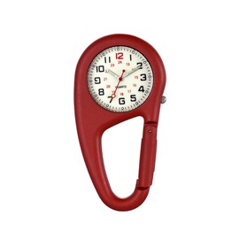 Avaner Pocket Watch with Carabiner Carabiner Watch with Luminous Dial, Luminous Hands, Matte Case, Unisex FOB Analogue Quartz Movement, Nurse Watch for Climbing, Sports, Type 1-red, Classic