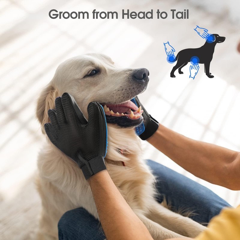 Upgrade Efficient Pet Hair Remover Gloves - Gentle Shedding Brushes