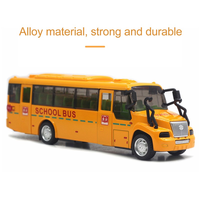 School Bus Model Yellow Die Casting Alloy Openable Door Realistic