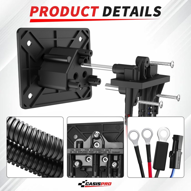 CASISPRO 48V Golf Cart Charger Receptacle for EZGO RXV &
