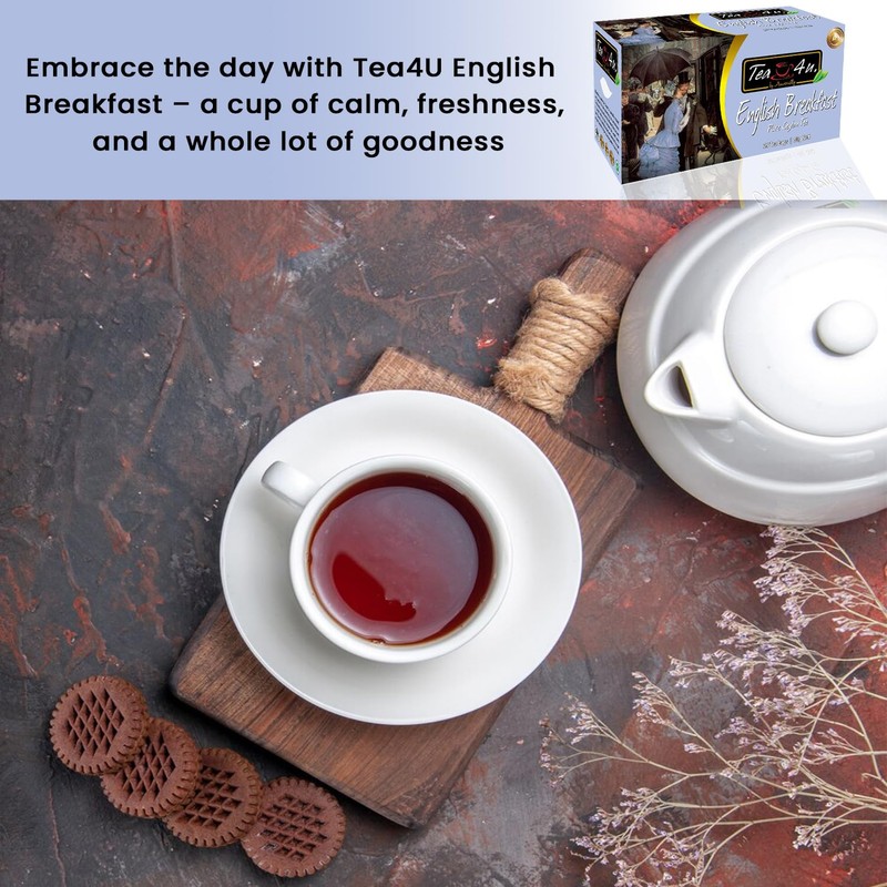 Tea4U English Breakfast Black Tea 25 Tea Bags - flavourful,