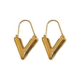 Minimalist V Shape Hoop Earrings for Women Girls Dangle Charm Drop Huggie Hoops Cartilage Earrings Fashion Ear Jewelry Gifts Birthday BFF (Gold)