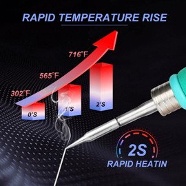 SUGON A9 Precision Soldering Station, Fast heating to 716°F in 2 seconds, 120W Soldering Iron Station kit with 6 Soldering Iron Tip, 3 Preset temperature，212-842℉, ℃/℉，Soldering Iron Replacement Rack