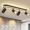 LED 4 Light Track Lighting Spotlight Kit, Black Ceiling Spotlights,