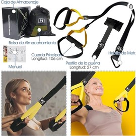Sistema de Suspensión TRXP3 Pro ejercicio en casa, Entrenamiento con Peso corporal, Gimnasio Portatil, Aparato de ejercicio portatil. Entrenamiento de fuerza,Acondicionamiento y Fortalecimiento