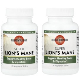 Mushroom Wisdom Super Lion's Mane 120 Tablets Each (Pack of 2)
