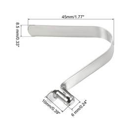 PATIKIL Kayak Paddle Snap 10x6mm 6pcs Tent Pole Clips Steel V Shaped Single Pin Push Button Spring Clips for Camping Awning Tube Pole Clips