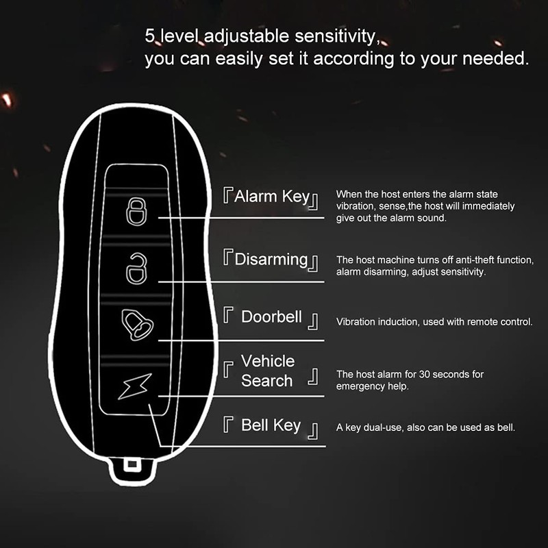 Motorcycle Security Kit Alarm System, Wireless Anti-Theft Alarm System for
