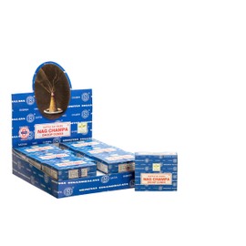 Earth Satya Incense Cones Scent, Nag Champa Natural Fragrance Pack of 12 Organic Hand Rolled Cone, Calming Home Aromatherapy for Relaxation, Meditation, Yoga and Stress Relief (Green Certified)