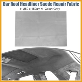 Partuto Suede Headliner Fabric 98" Length x 60" Width Foam Backed for Car Truck RV SUV Interior Trim Protect Aging Broken Faded DIY Repair Replacement Gray Replacement