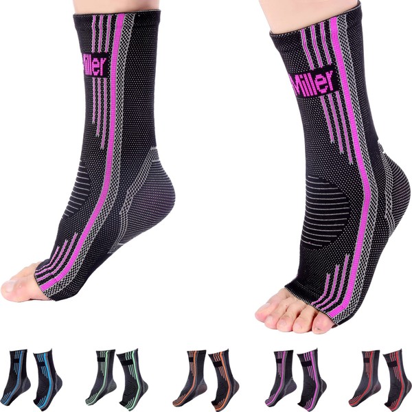 Doc Miller Ankle Brace for Women & Men: Sprained Ankle Support, Best Ankle Braces, Sprain Recovery, Foot Pain Relief, Stabilizer & Compression Sleeve 1 Pair X-Large Pink
